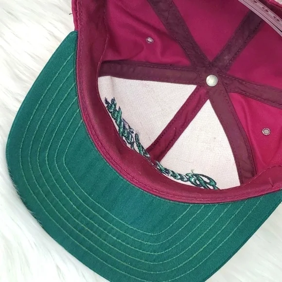 Vintage 90s Budweiser Bud Light Maroon Trucker Snapback Hat Cap Adjustable Strap - Picture 12 of 17